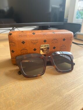 MCM - Brown Tortoiseshell Square Sunglasses